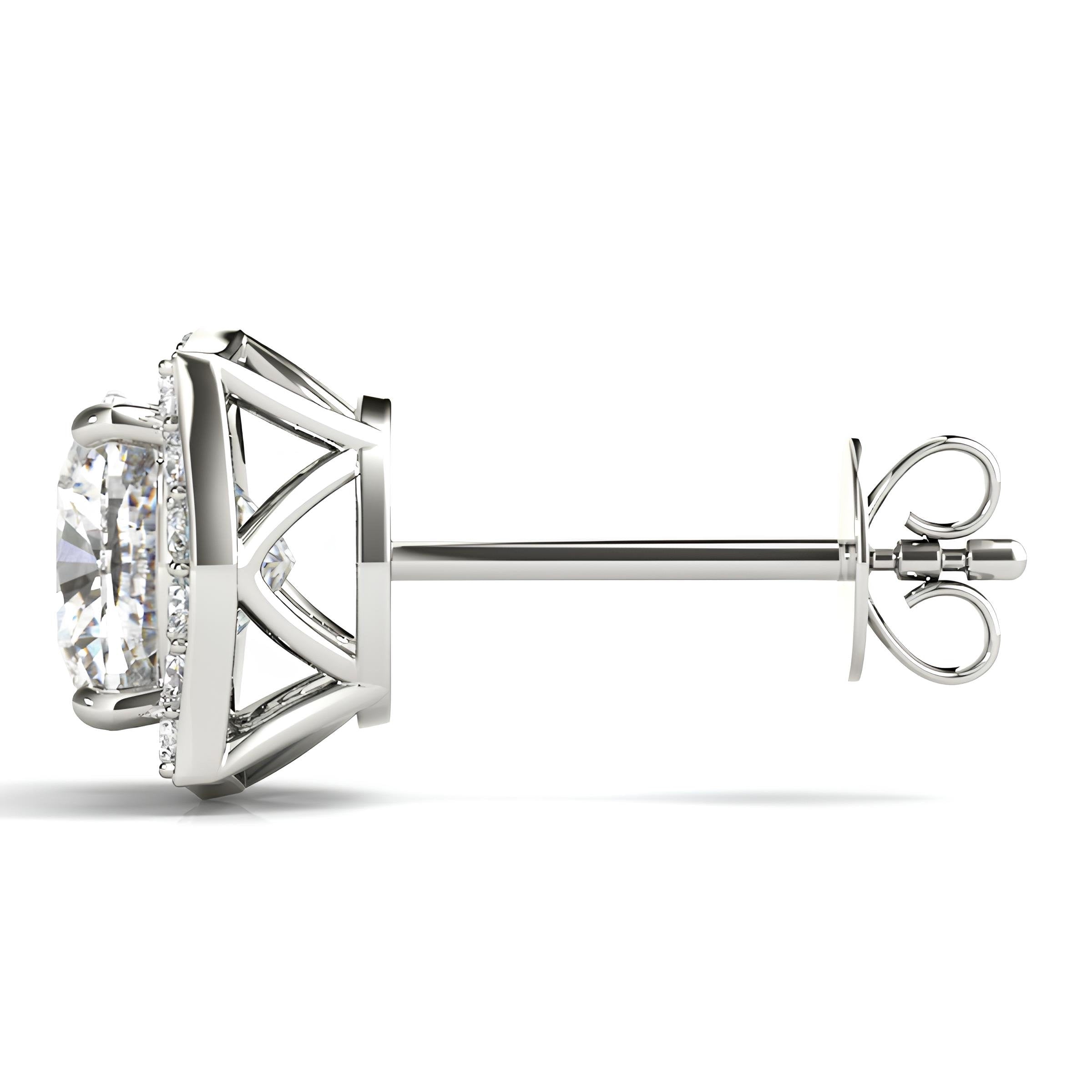 0.25–4.00 Carat Round Lab-Grown Diamond Halo Stud Earrings 14K Gold Earrings for Her Perfect for Valentine’s Day or Anniversary Gifts